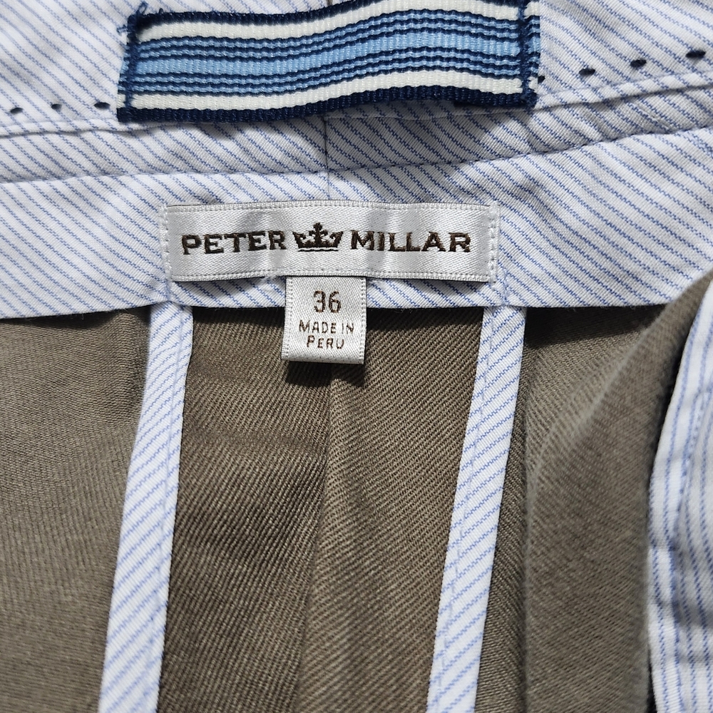 Peter Millar Lot Of 2 Tan and Brownish Chinos Classic Style Flat Front Size 36 - Picture 7 of 7
